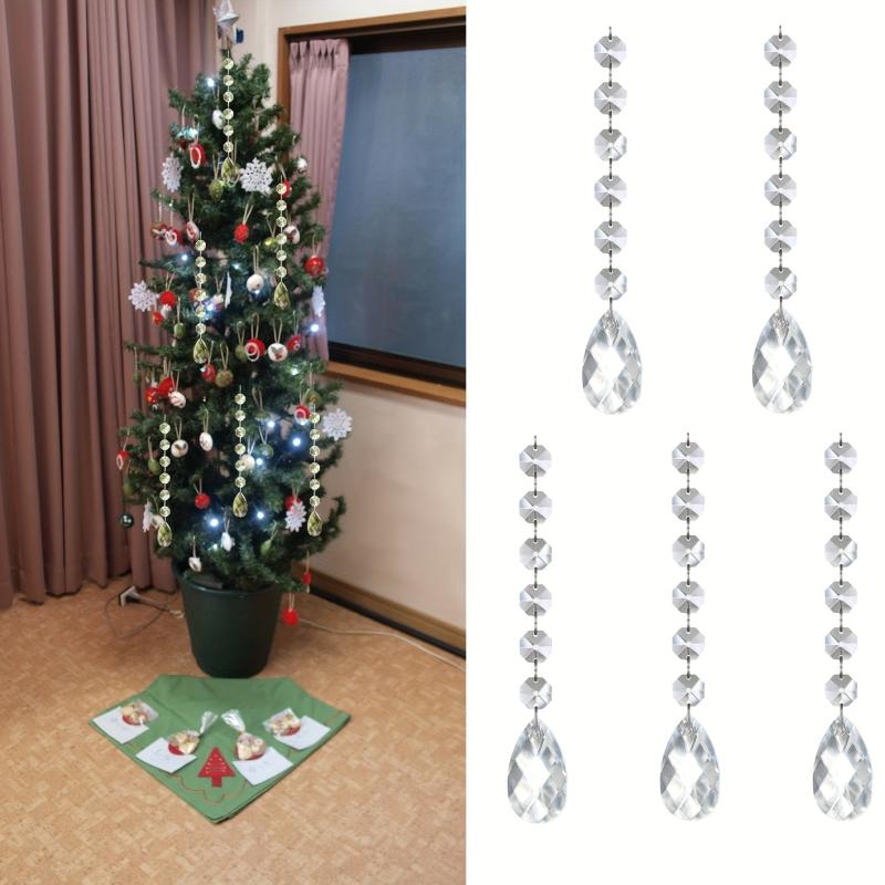 5pcs Crystal Pendant Christmas Tree Decoration