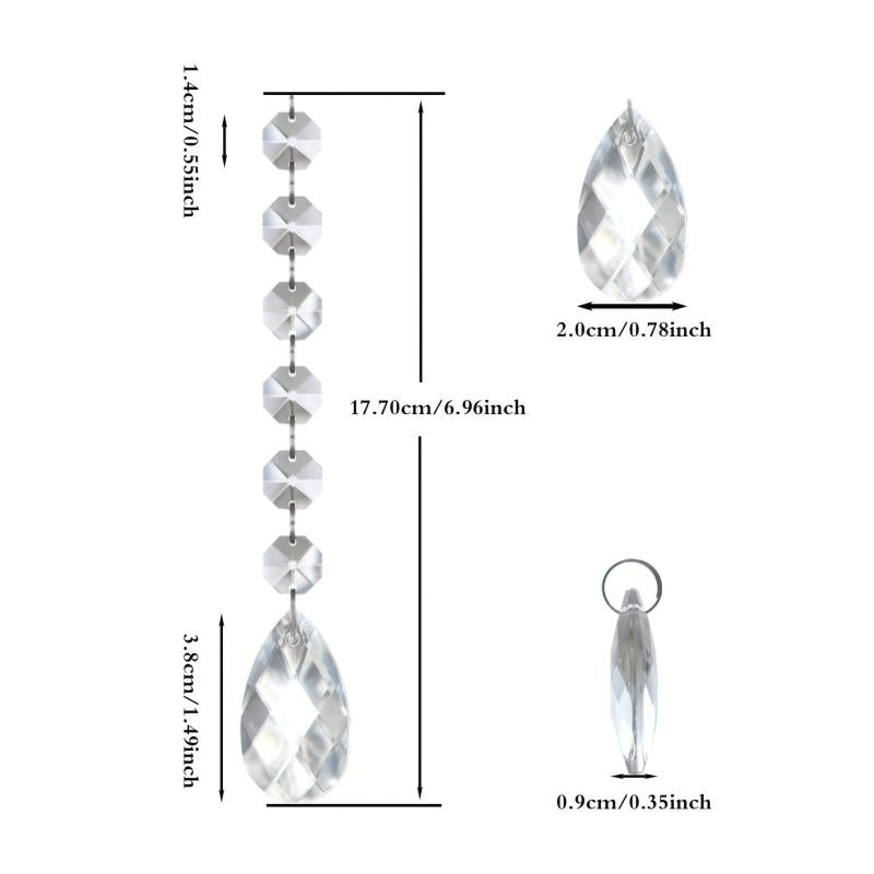 5pcs Crystal Pendant Christmas Tree Decoration
