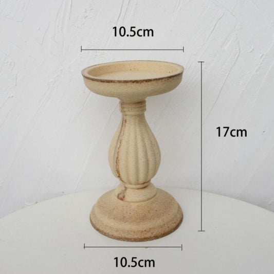 Antique Wooden Candlesticks Decorative Ornaments Photography Props