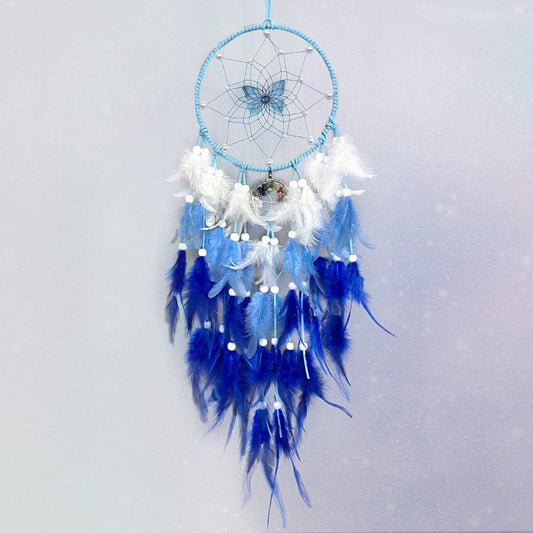 Fairy Butterfly Dream Catcher Crystal Stone Tree Feather Wind Chime