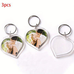 3pcs Acrylic Photo Keychain Transparent