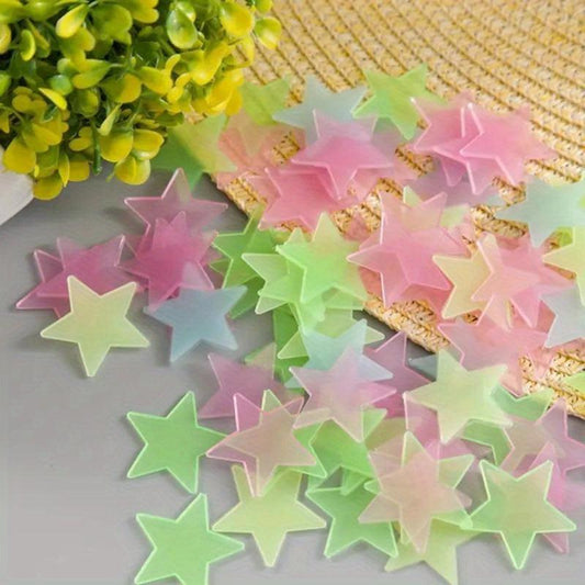 100pcs Glow In The Dark Star Stickers Mixed Colors