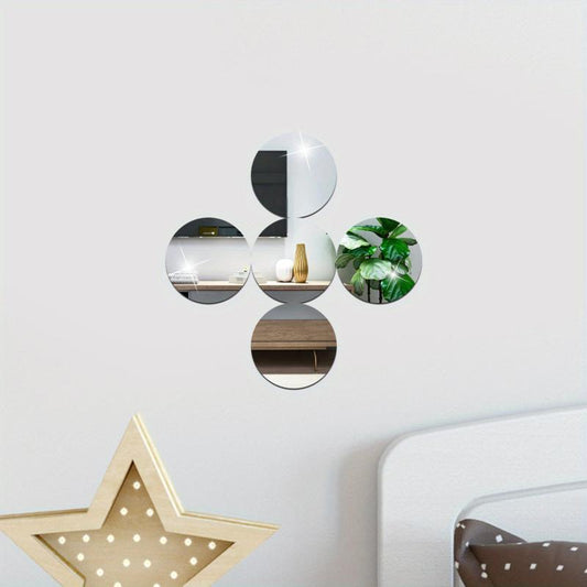 5pcs Acrylic Mirror Wall Sticker Decoration For Kids Room Bathroom