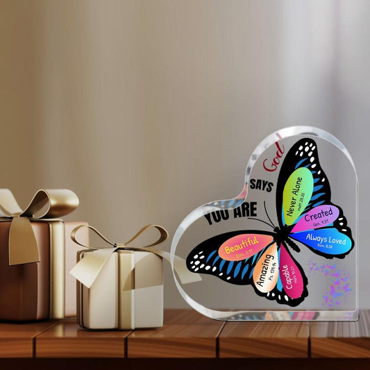 Christian Inspirational Faith Bible Verse Butterfly Desk Decor for Women