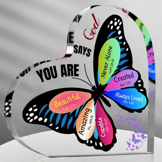 Christian Inspirational Faith Bible Verse Butterfly Desk Decor for Women