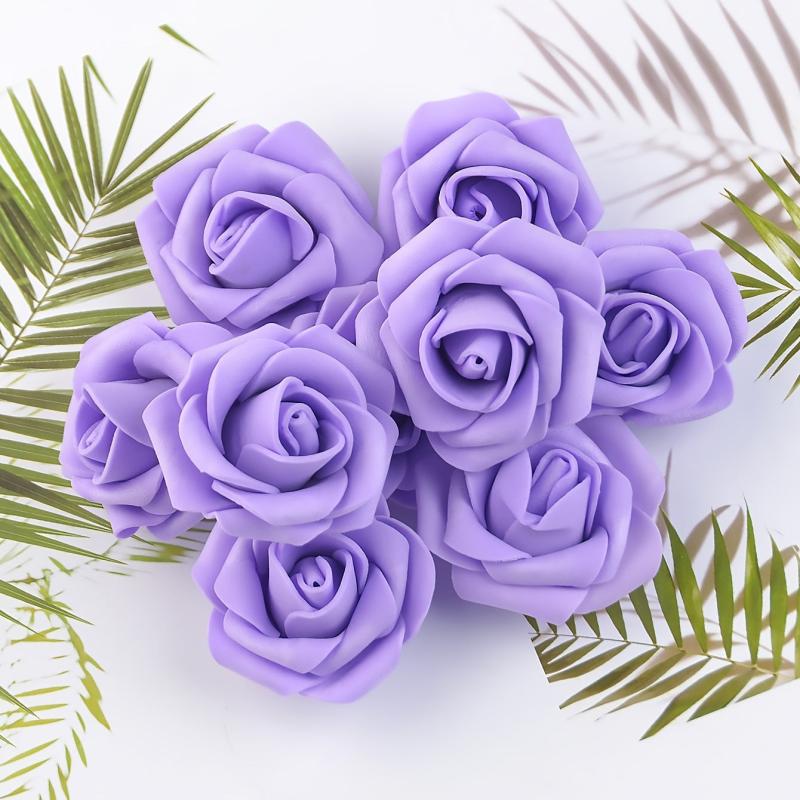 10 Foam Rose Flower Heads for DIY Wedding Bouquets & Celebrations
