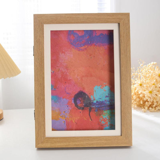 Solid Wood A4 Magnetic Flip Cover Photo Frame