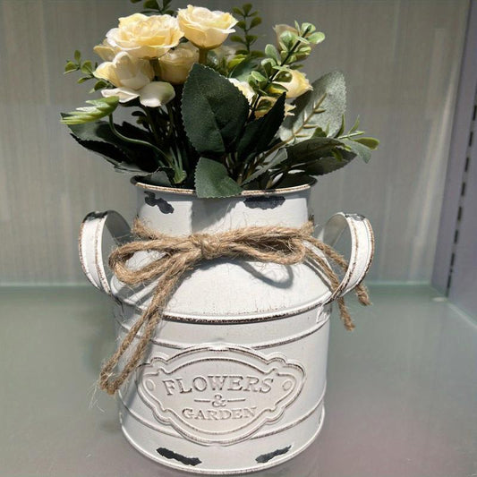 European Metal Vase Decorative Retro Old Vase Flower Arrangement Home Decor