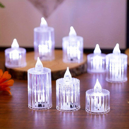 Yellow Purple Projection Candle Light LED Flameless Candle Lamp