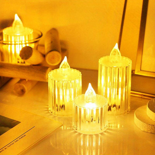 Yellow Purple Projection Candle Light LED Flameless Candle Lamp