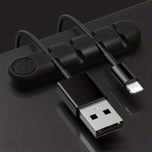 Silicone Desktop Cable Manager for Data, Headphone, Network & Keyboard Cables