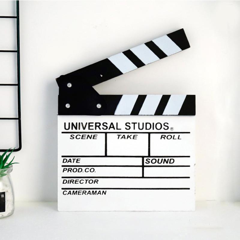 Hollywood Style Wooden Clapper Board with Erasable Pen