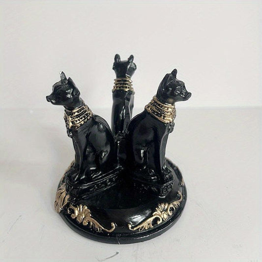 Bastet Cat Goddess Statue Crystal Base for Garden Home Decor