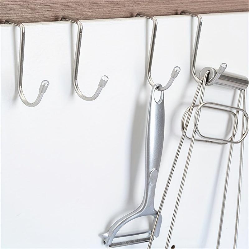 Silvery Double ended S Hook Cabinet Door Hanging Storage Hook