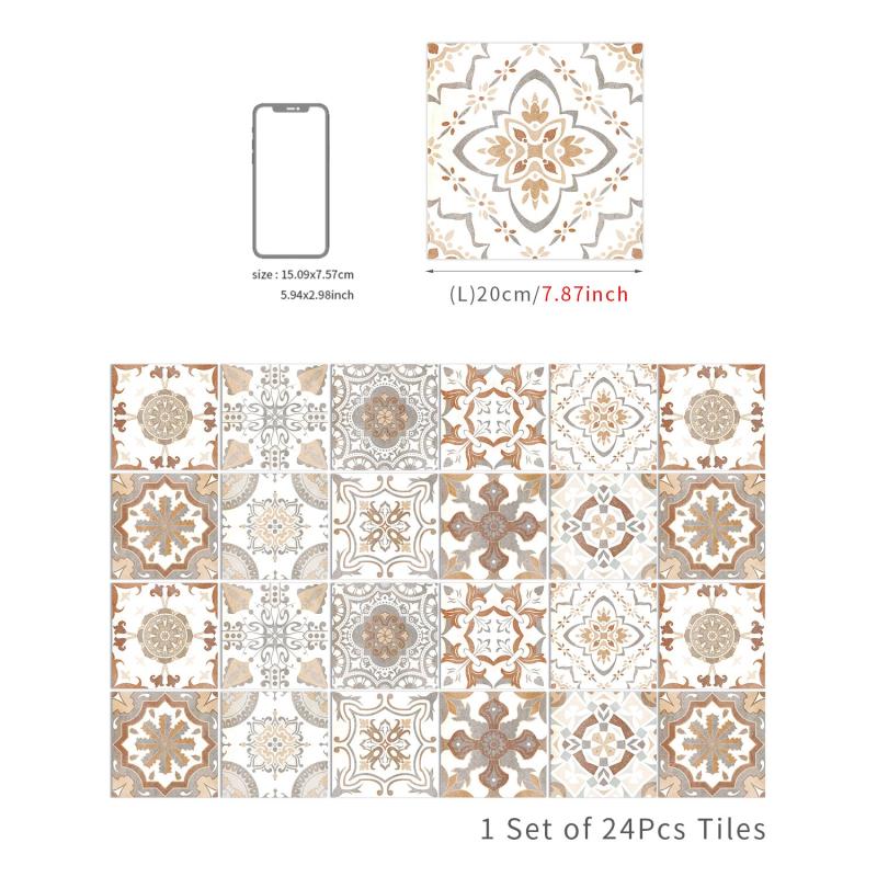 Retro Yellow Peel And Stick Tile Sticker Self Adhesive Removable Wallpaper
