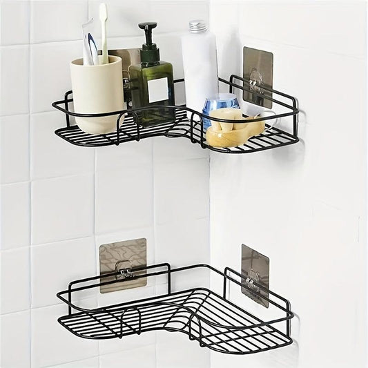 Punch Corner Shelf Bathroom Storage Rack Metal Toilet Wall Mounted