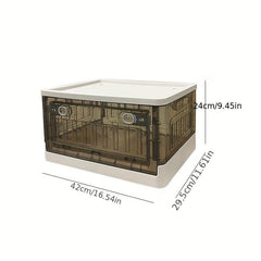 Plastic Foldable Storage Box With Door Stackable Storage Bin