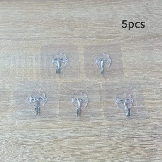 10/20pcs Transparent Self Adhesive Wall Hooks for Non Punch Hanging