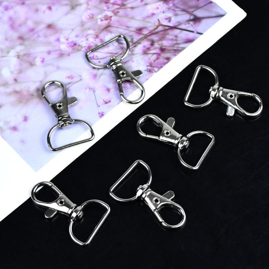 20pcs Small Rotating Keyring Hooks D Rings Metal Carabiner Clasps