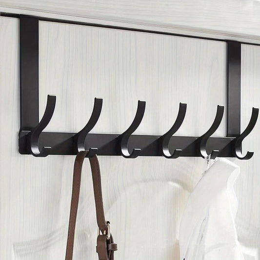 6 Door Hanger Hooks Over The Door Towel Rack Coat Towel Bag Robe Hat Bathroom