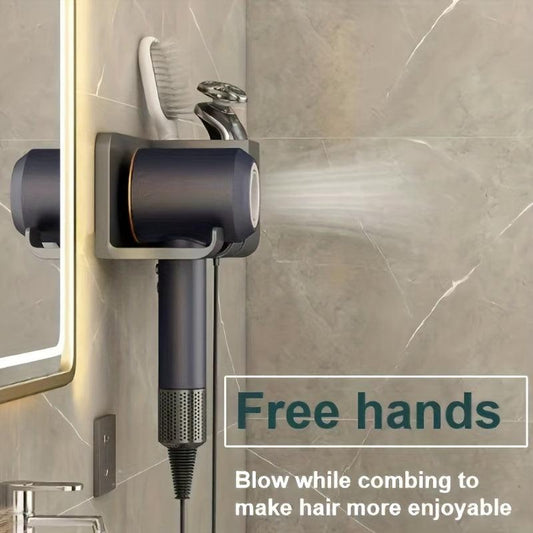 Hair Dryer Rack Wall Mounted Bathroom Storage Shelf