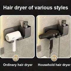 Hair Dryer Rack Wall Mounted Bathroom Storage Shelf