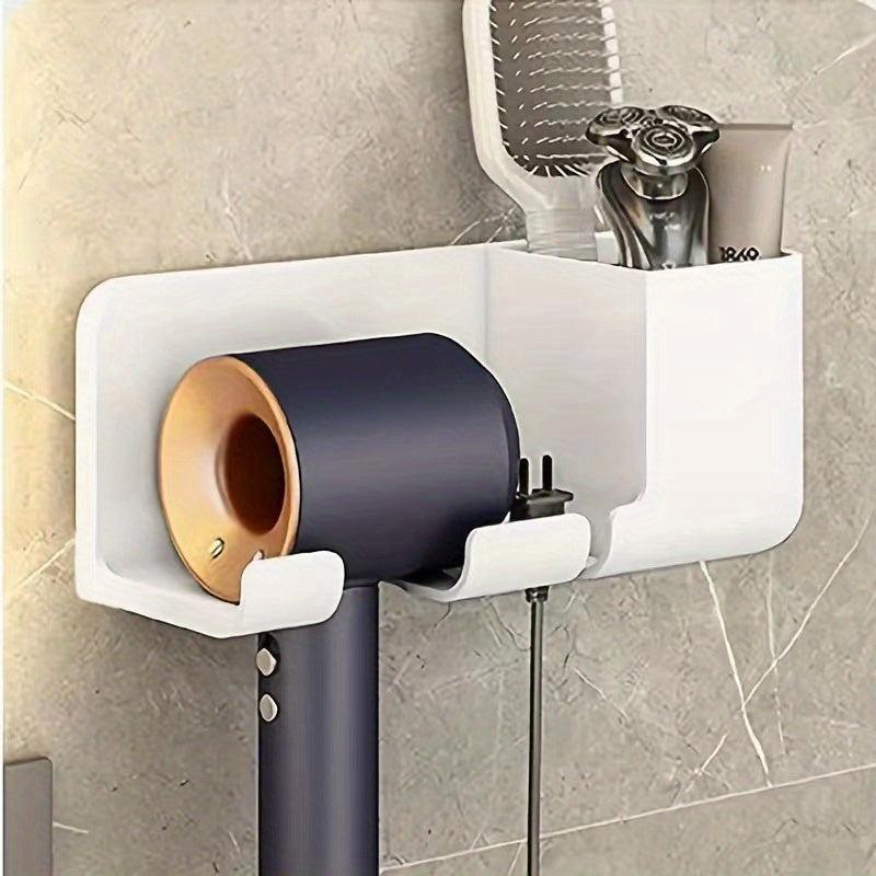 Hair Dryer Rack Wall Mounted Bathroom Storage Shelf