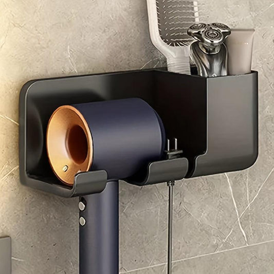 Hair Dryer Rack Wall Mounted Bathroom Storage Shelf