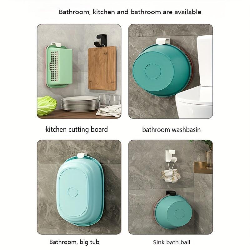 Wall Hanging Washbasin Storage Hook Rack Pot Lid Drain Rack