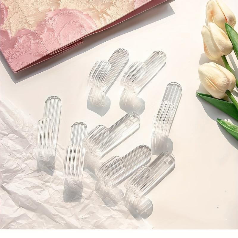 5pcs Acrylic Hooks Strong Load-bearing Punch Adhesive Hooks