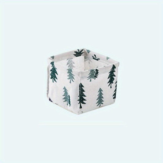 Stylish Cotton Linen Desktop Storage Basket for Stationery Cosmetics