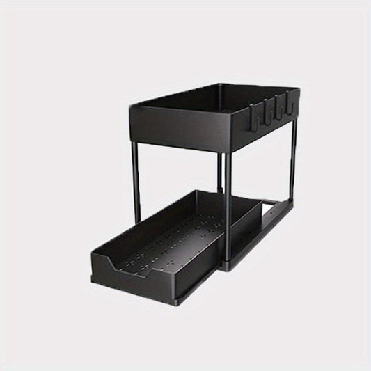 Pull out Double Layer Storage Rack Stainless Steel Toiletry Rack