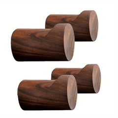 6pcs Wood Wall Hooks Hat Hanger Easy Install Walnut Modern Small Room Decor