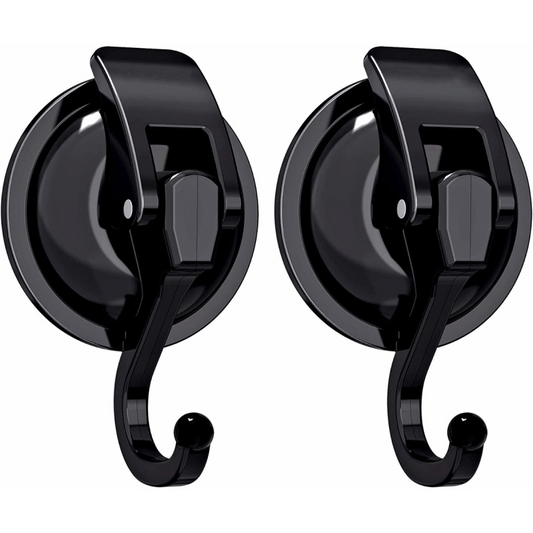2 Heavy Duty Suction Cup Hooks for Bathroom Towel Organization