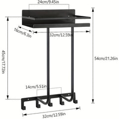 Metal Wall Mounted Bath Towel Rack with Top Shelf