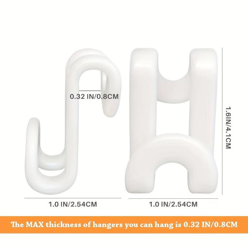 30pcs Plastic Hanger Connector Heavy Duty Wardrobe Hook