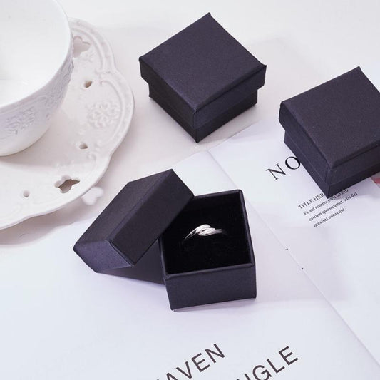 24pcs Square Cardboard Jewelry Box Velvet Filled for Party Weddings