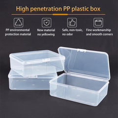 6pcs Clear Plastic Bead Storage Containers with Lids for Jewelry Finding