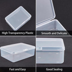 6pcs Clear Plastic Bead Storage Containers with Lids for Jewelry Finding
