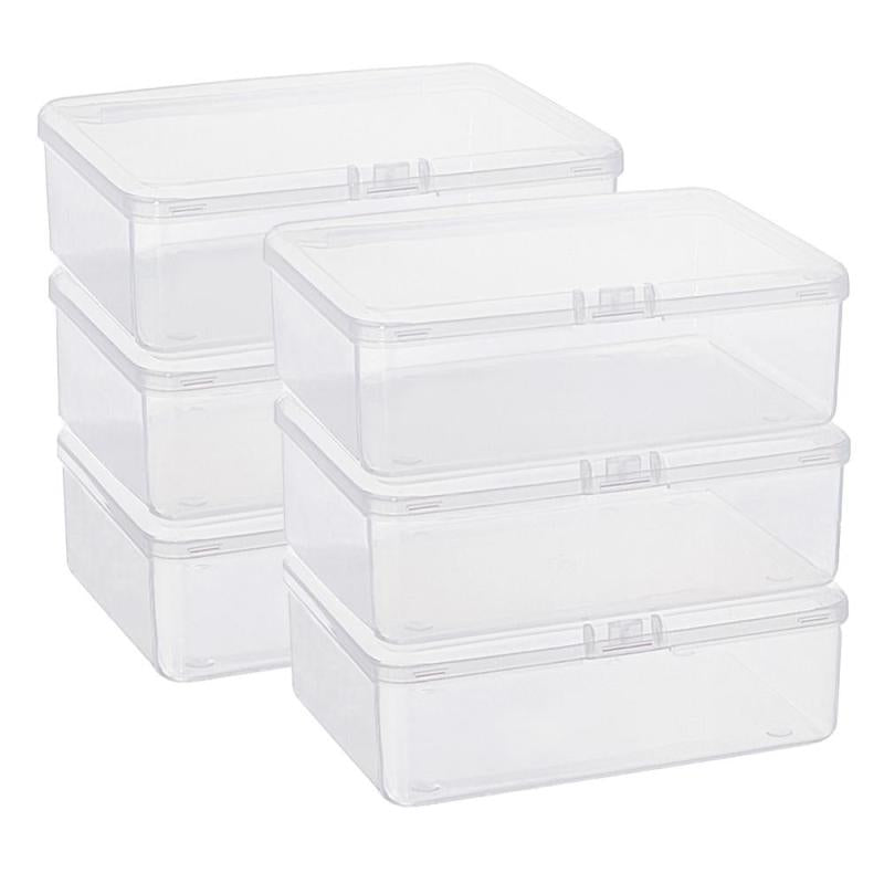 6pcs Clear Plastic Bead Storage Containers with Lids for Jewelry Finding