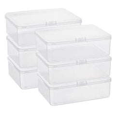 6pcs Clear Plastic Bead Storage Containers with Lids for Jewelry Finding