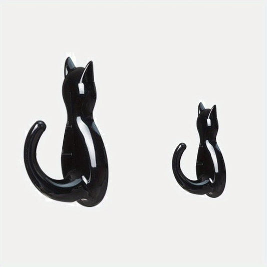 2pcs Cat Tail Hook Wall Hanging Hook Waterproof Hook For Kitchen Toilet Bathroom