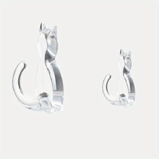 2pcs Cat Tail Hook Wall Hanging Hook Waterproof Hook For Kitchen Toilet Bathroom