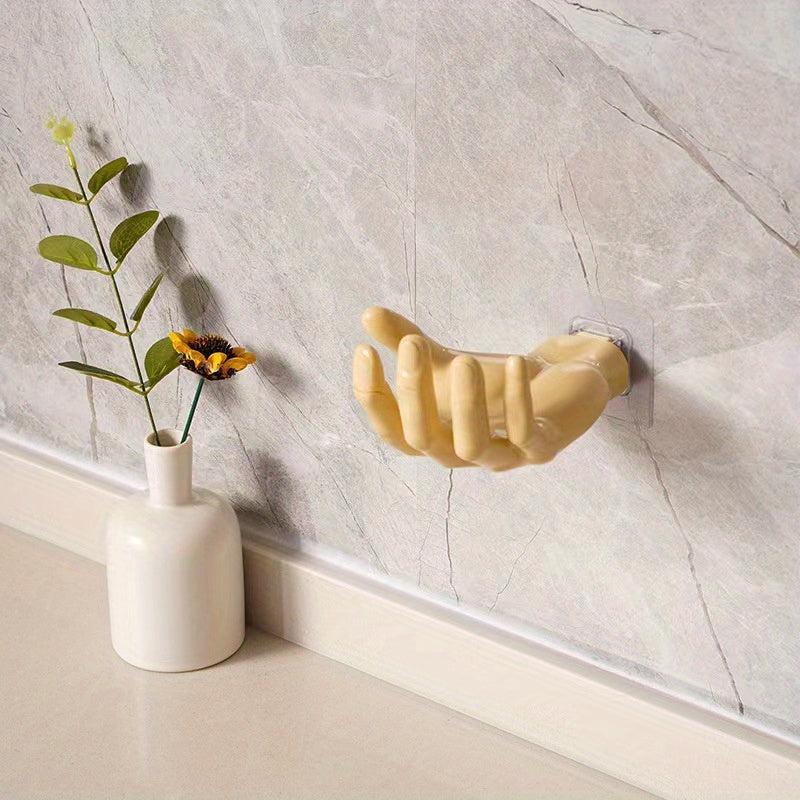 Handshaped Punch Wall Hook for Keys Hats Towels Self Adhesive Organizer