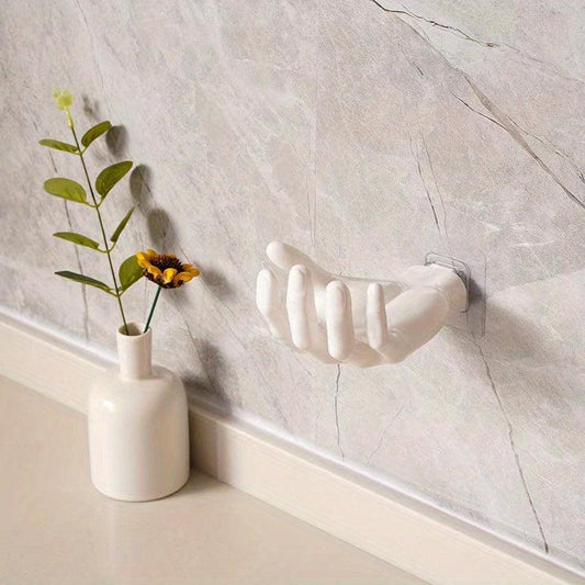 Handshaped Punch Wall Hook for Keys Hats Towels Self Adhesive Organizer