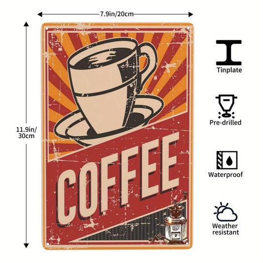 Coffee Lover Metal Tin Sign Wall Decor Vintage