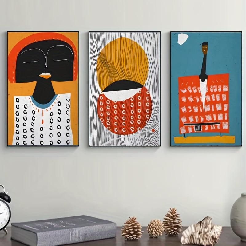3pcs African Bohemian Art Canvas Set