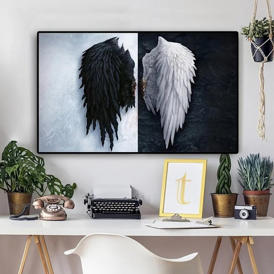 Art Paintings And Angel Wings Feather Artwork Painting For Home Wall Decor