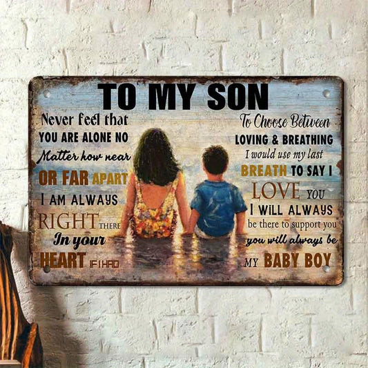 Vintage Metal Tin Sign To My Son Board Wall Decoration Cafe Decoration 20x30cm