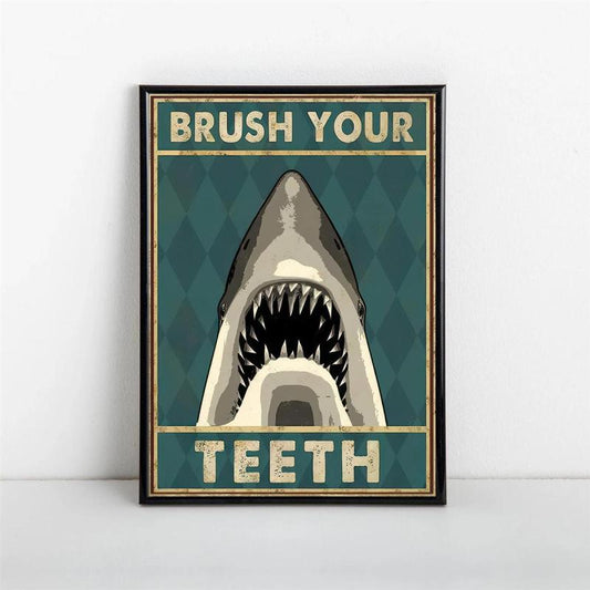 Shark Soap Bubble Poster Vintage Bathroom Wall Decoration